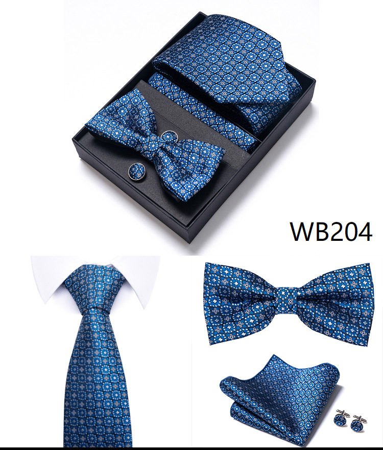 Gravatas e lenços masculinos, conjunto de gravatas masculinas, caixa de presente, 6 peças, gravata formal de negócios, fabricante de guangzhou_voghion.com