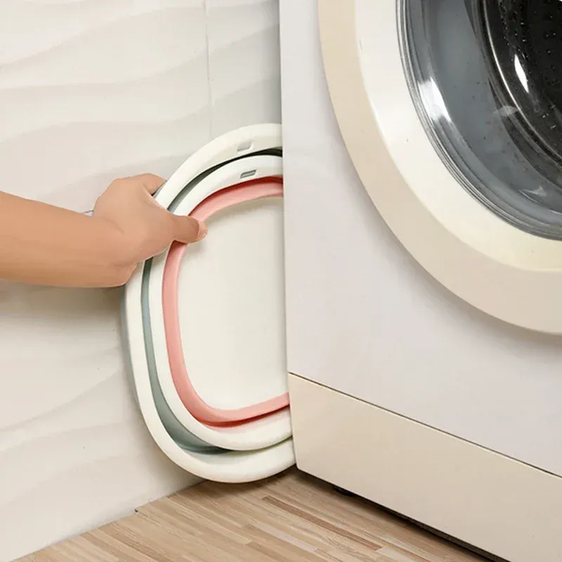 Portable Wash Basins Plastic Folding Basins Dorm Room Essentials Foldable Bucket Basin Wash Basin Bathroom Kitchen Accessories_voghion.com