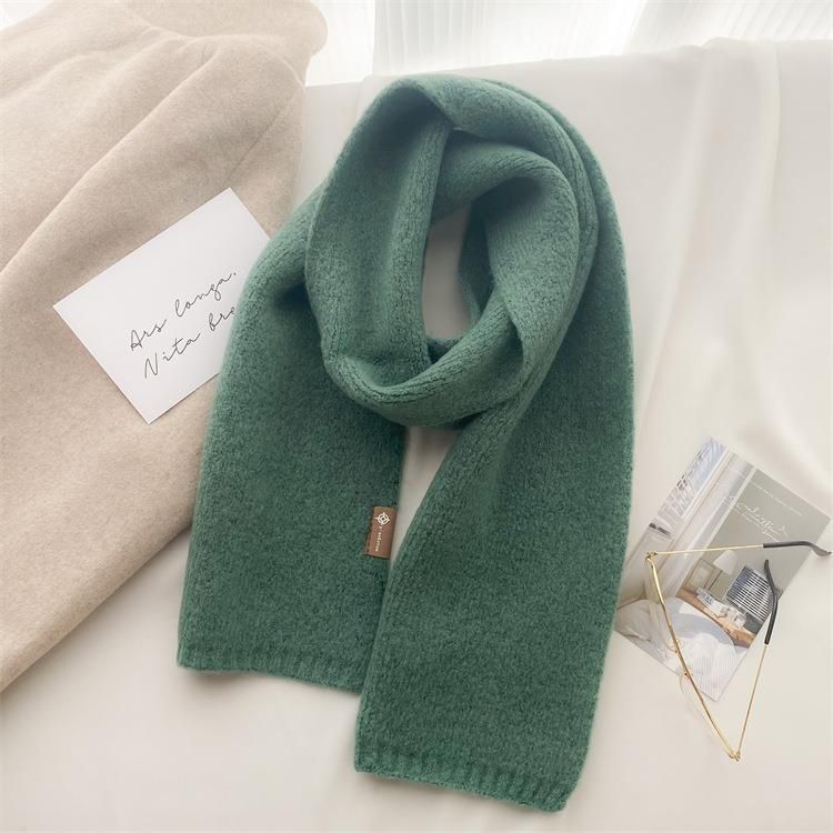 2025 New Trendy And Easy To Match Small Scarf Women's Autumn And Winter Soft Waxy Knitted Imitation Cashmere Neck Protection Scarf_voghion.com