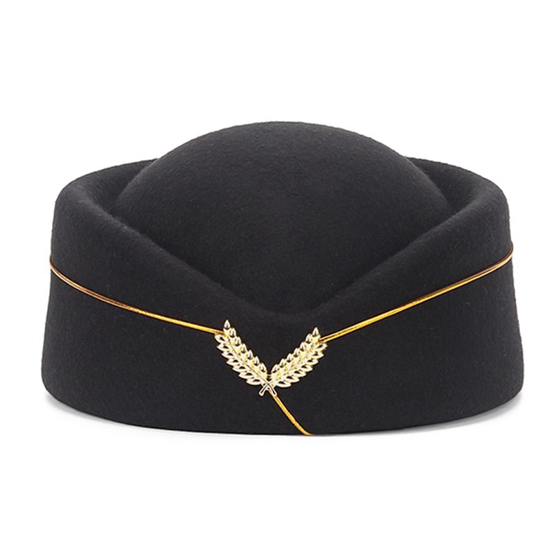 New Arrivals Women's Party Cosplay Cap Wool Felt Air Hostesses Beret Airline Stewardess Formal Sailor Uniform Hat Caps Stage_voghion.com