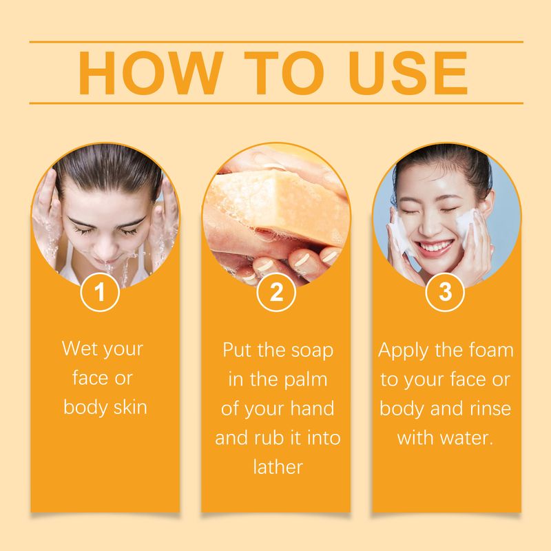OUHOE Turmeric & Kojic Soap, Gentle Cleansing Skin Moisturizing Facial Body Care Soap_voghion.com
