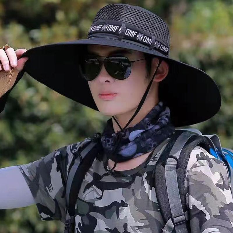 Chapeau de soleil à large bord de 5,9 pouces, protection UV, casquette de pêcheur respirante, pliable, pour hommes et femmes, pêche en plein air, randonnée, plage_voghion.com