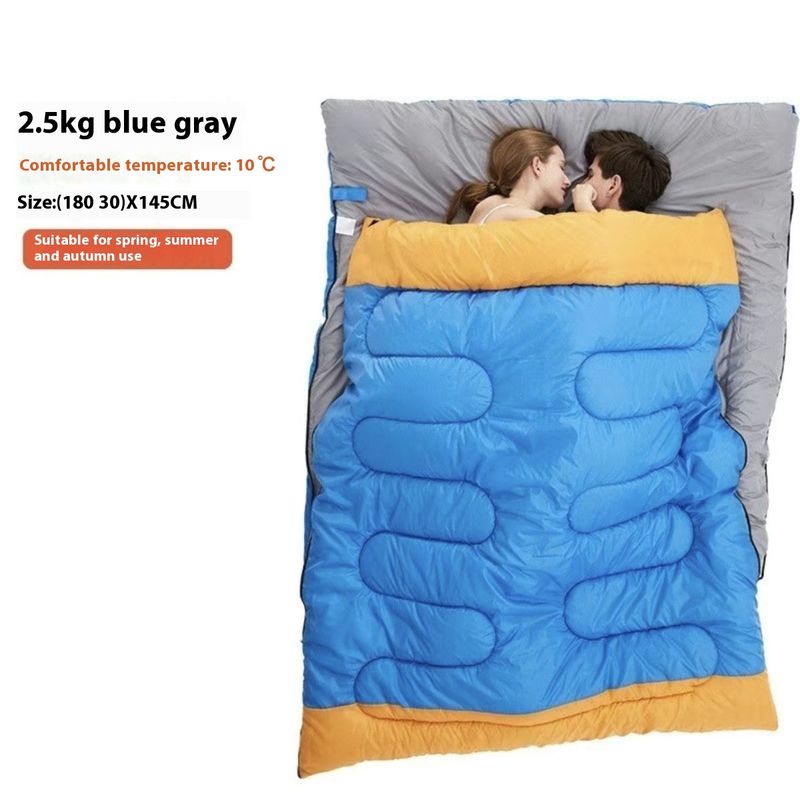 Doppelschlafsack für Erwachsene, Outdoor-Herbst und Winter, verdickt, für Paare, Camping, vier Jahreszeiten, kältebeständig, tragbar_voghion.com