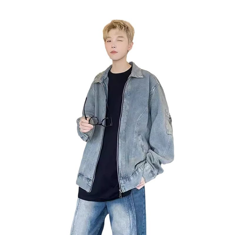 Cowboy jacket men's autumn new retro high street clothes spring and autumn loose washed old jacket_voghion.com