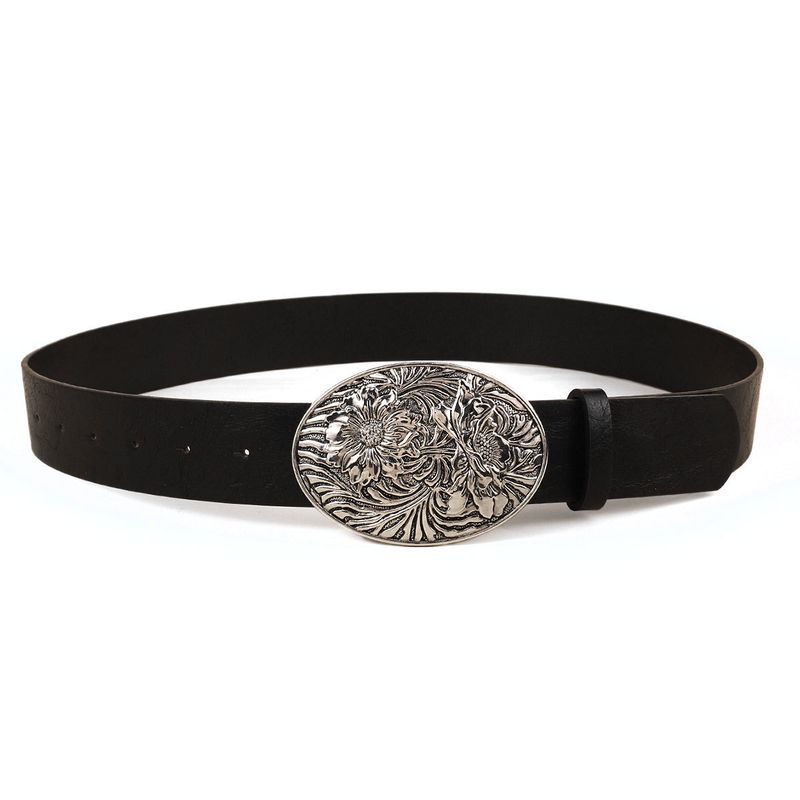 Leather Pattern Street Dance Hip Hop Big Head Denim Men's Fashion Belt_voghion.com