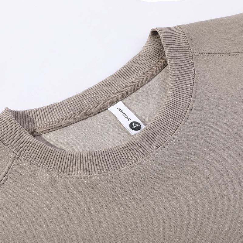 Dissang Cotton Crew Neck Sweatshirt Autumn Winter New Pullover Long Sleeve Unisex Casual Solid Color Top Versatile Base_voghion.com