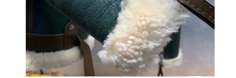 Abbigliamento da donna Inverno Nuovo Verde Splicing Grande Risvolto Motociclista Vestiti Donna Spessa Pelliccia Corta Giacca di Pecora Shearling_voghion.com