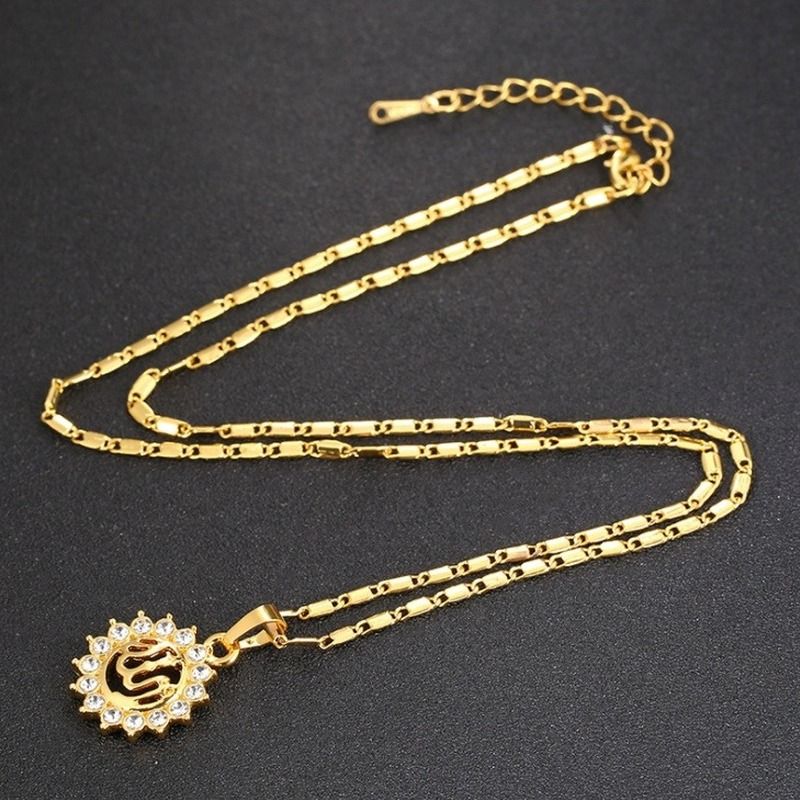 Collier avec pendentif en forme de fleur de soleil pour homme et femme, bijou islamique, calligraphie arabe, écriture religieuse, amulette_voghion.com