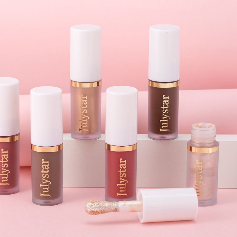 Julystar Long-Lasting Pearlescent Face & Lip Makeup Set - Blush Liquid, Highlighter & Contour For Natural Radiance_voghion.com