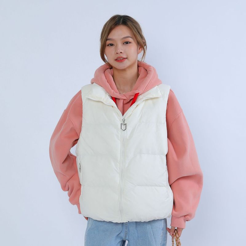 Gilet d'hiver Sisi coupe ample taille unique style coréen col montant pour femme nouvelle doudoune simple_voghion.com