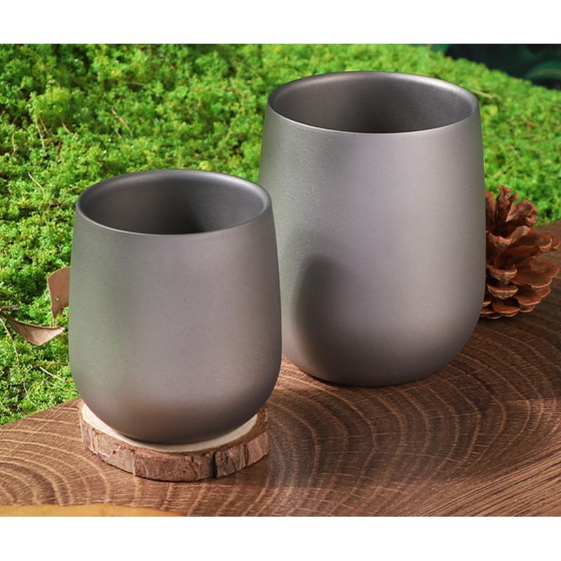 Tragbarer Titan-Eierschalen-Camping-Becher aus reinem Wasser für den Außenbereich, doppelschichtig isolierter Trinkbecher_voghion.com