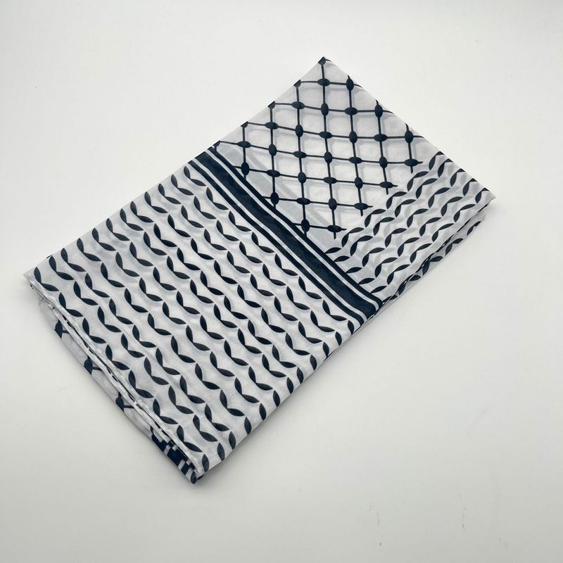 2024 Keffiyeh Hijab Arab Printed Chiffon Scarf Dubai Türkiye Popular Headband_voghion.com