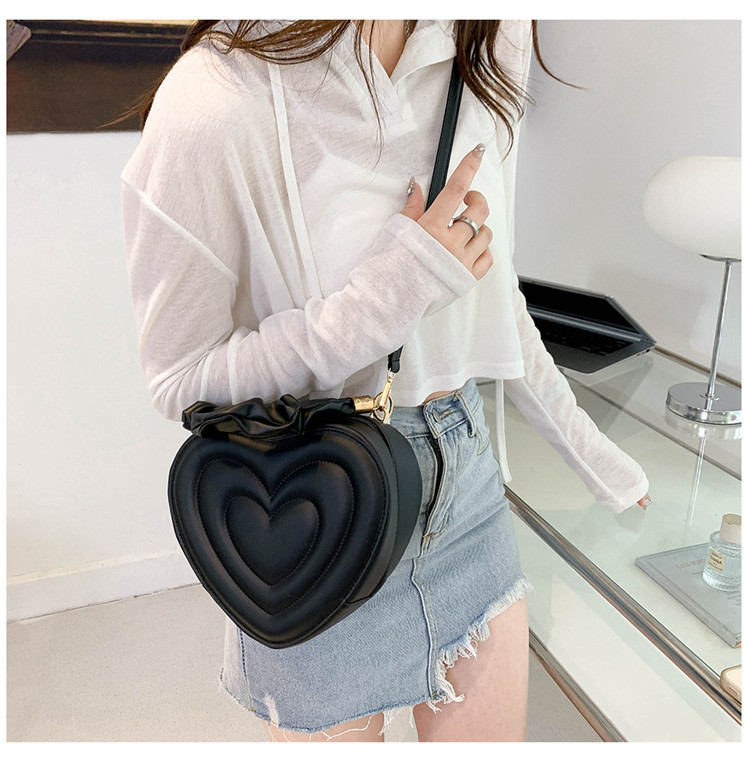 Borse a tracolla firmate a forma di cuore a forma di cuore di amore alla moda Borse a tracolla firmate per donna Borsa con manico superiore in pelle PU solida_voghion.com