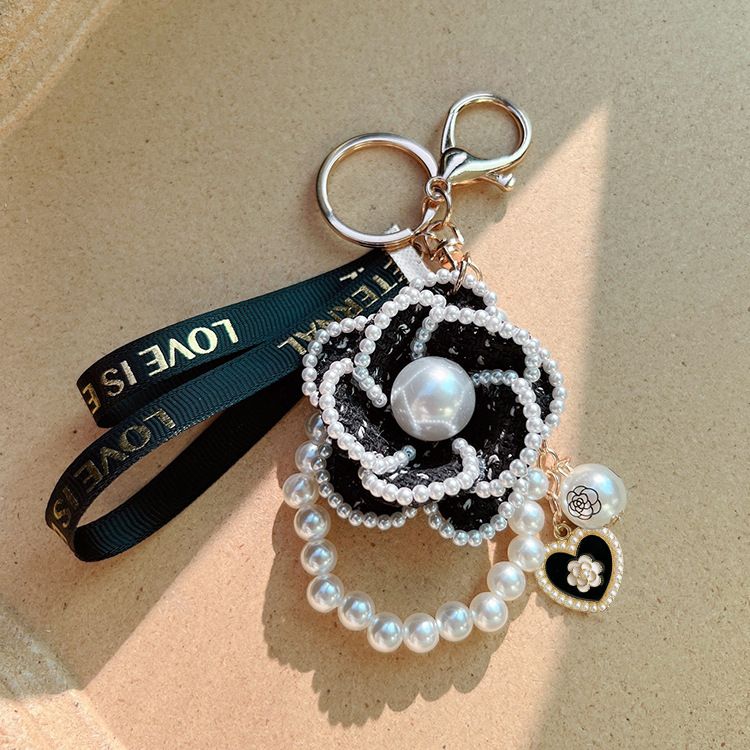 Koreanesch Versioun Pärel Element Camellia Keychain Sak Unhänger kreativ onofhängeg entworf Wueren_voghion.com