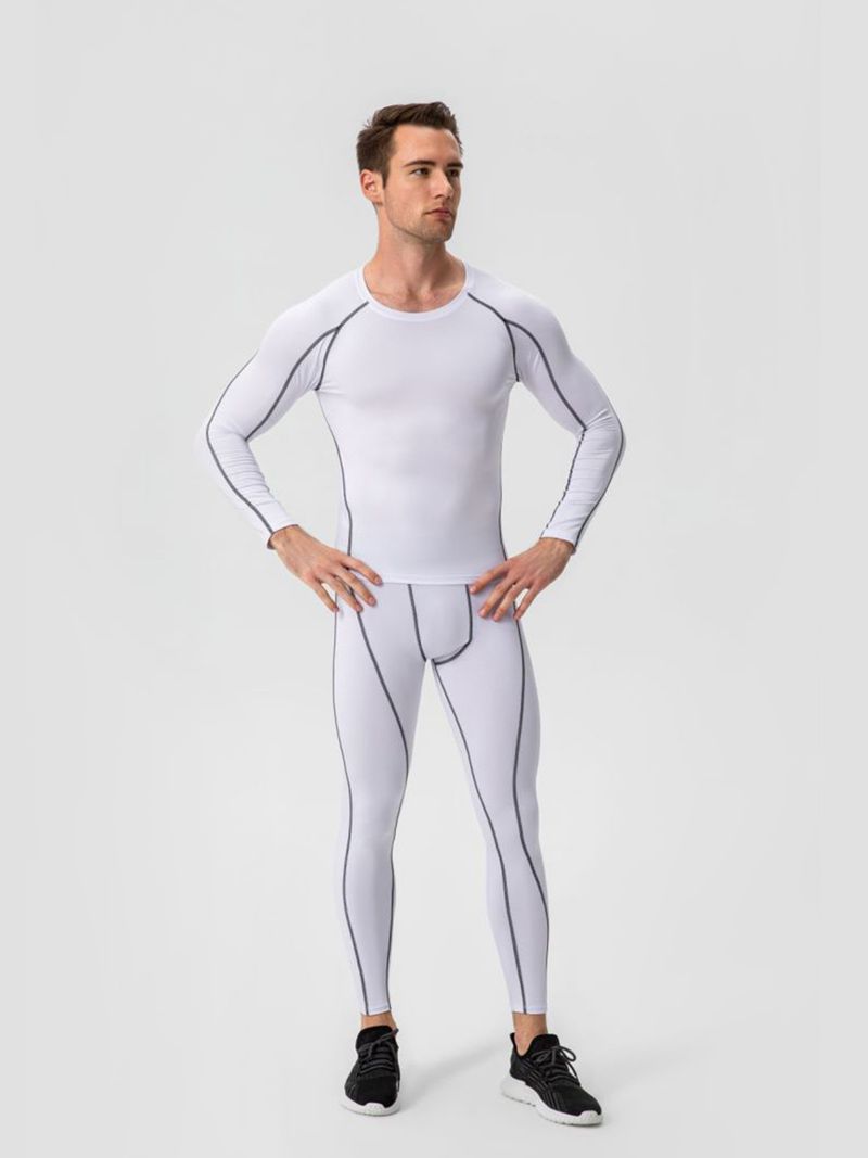 Men's Big & Tall Compression Workout Set, Quick-Dry Moisture Wicking Athletic Suit For Gym Training_voghion.com