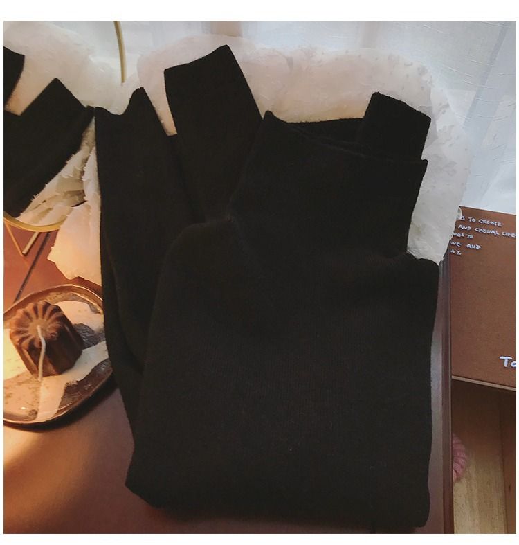 Zachte en comfortabele trui met hoge hals voor dames, wintergebreide top - zachte fleece in wasbeerstijl, oversized pasvorm, warme trui in paars, havermout, roze en zwart_voghion.com