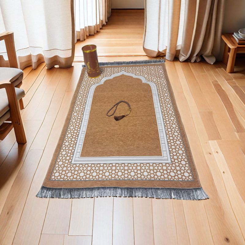 High-Quality Beads Prayer Mat Blanket Exquisite Gift Set Plush_voghion.com