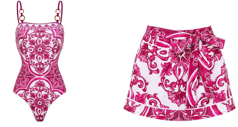 Maillot de bain sexy une pièce imprimé pour femme, ensemble deux pièces à lacets avec jupe_voghion.com