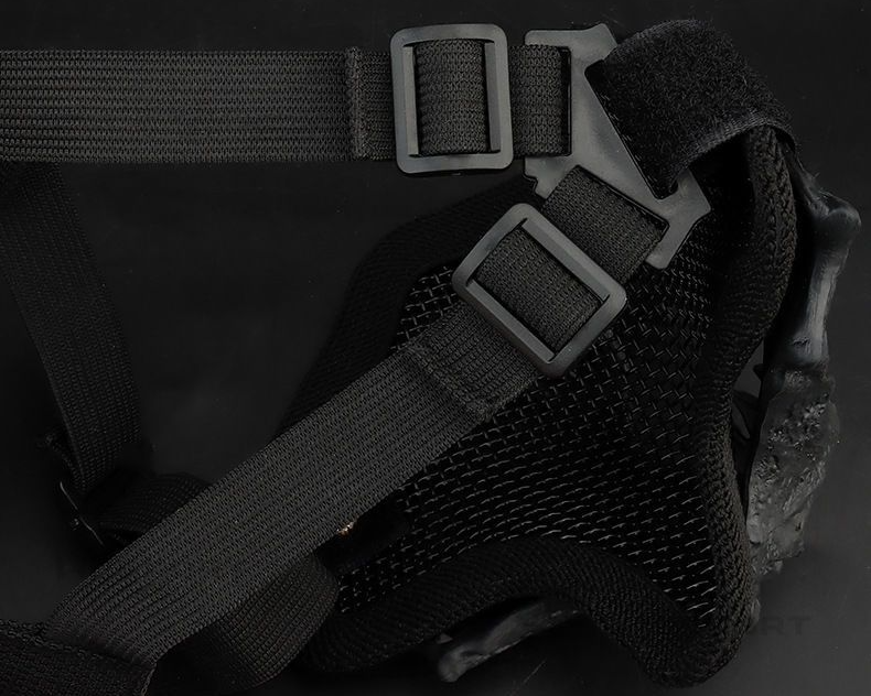 Fang Mask Standard Edition Double Layer Steel Wire Cos Half Face High Breathable Protective Tactical Motorcycle Riding_voghion.com