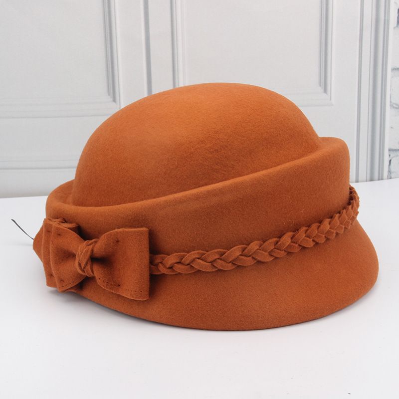 Bianzi Bowknot Woolen Beret British Style Styling Hat Women's Autumn And Winter Fashion Casual Duckbill Cap_voghion.com