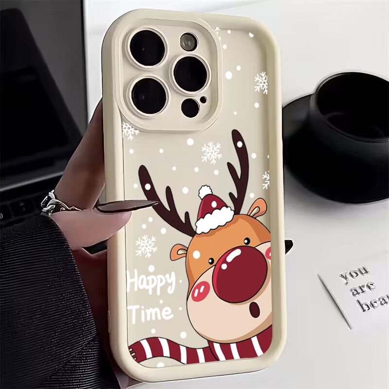 Christmas Elk Deer Print Graphic Phone Case For IPhone 17 16 Pro Cases For IPhone Air 16 15 14 13 12 11 Pro Max 16 15 14 Plus 13 Cover_voghion.com