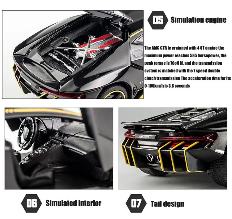 1:32 Alloy Car Diecast Model Metal Pull Back Simulation Car Toy Boy Sports Car Ornament With To Open The Door For Childs Gift_voghion.com