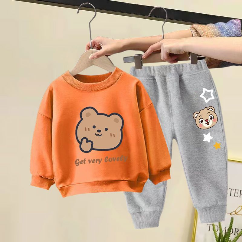 Set Moda Autunno Straniero Ragazzi Ragazze Top a maniche lunghe Abbigliamento per bambini Bambino piccolo e medio_voghion.com