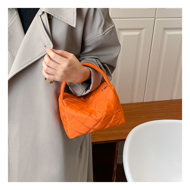 Mini Kleine Tasche für Frauen 2024 Neue Mode Lingge Bestickte Faden Kissen Tasche Einzelne Schulter Handheld Mädchen Make-Up Tasche_voghion.com