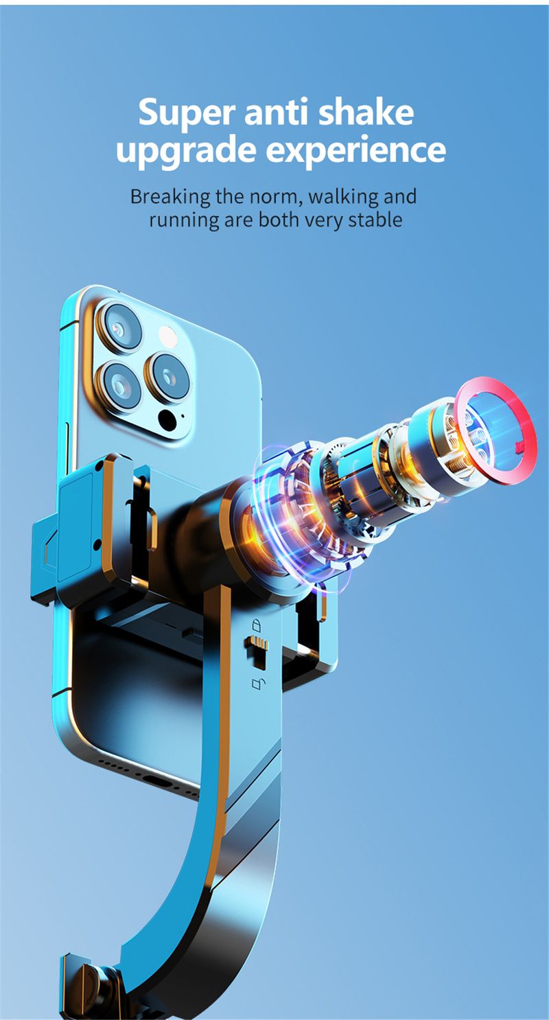 FANGTUOSI Handheld Gimbal Stabilizer 360° Rotation Stabilizer Anti-Shake Selfie Stick Fill Light For Phone_voghion.com