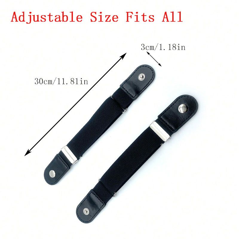 HOT 2pcs/set No Elastic Women Men Unisex Stretch For Pants Jeans Casual Buckle Free Adjustable Invisible Belt_voghion.com