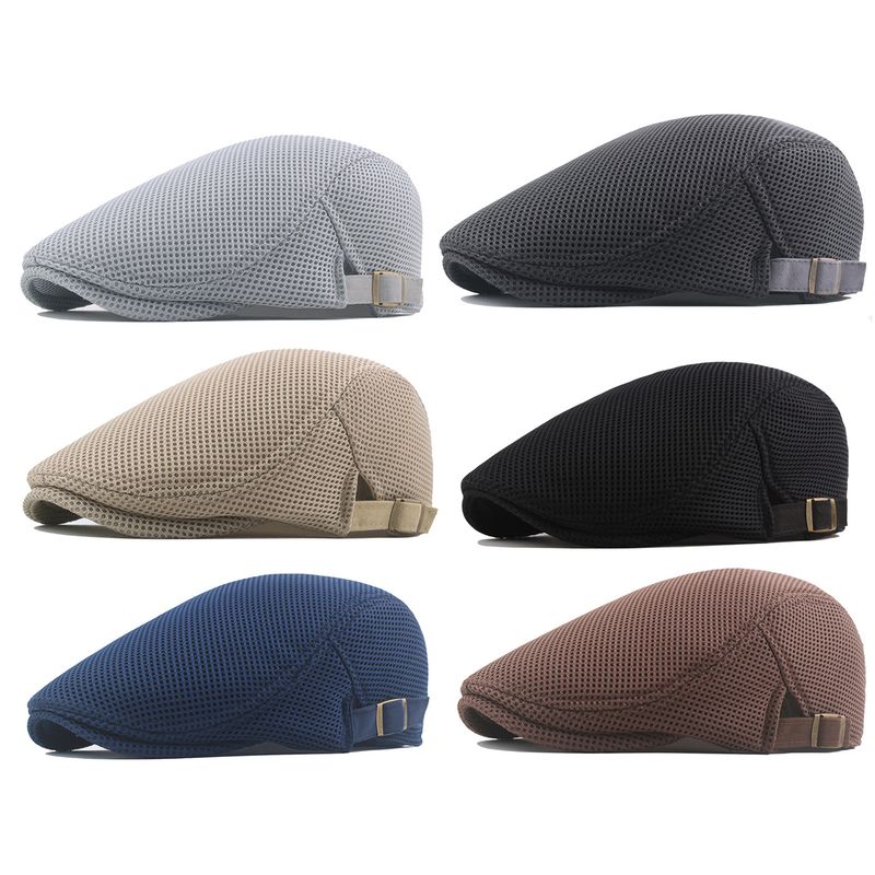 XinWq Conveniente Hombres Sombrero Regalos perfectos Poliéster Hueco Lavable Hombres Boina Gorra para diario_voghion.com