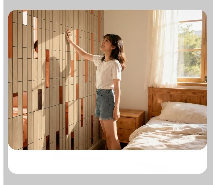 30 x 60 cm Mosaik-Holzmaserung, selbstklebende, wasserfeste und feuchtigkeitsbeständige Aluminium-Kunststoffplatte für Wandgestaltung_voghion.com