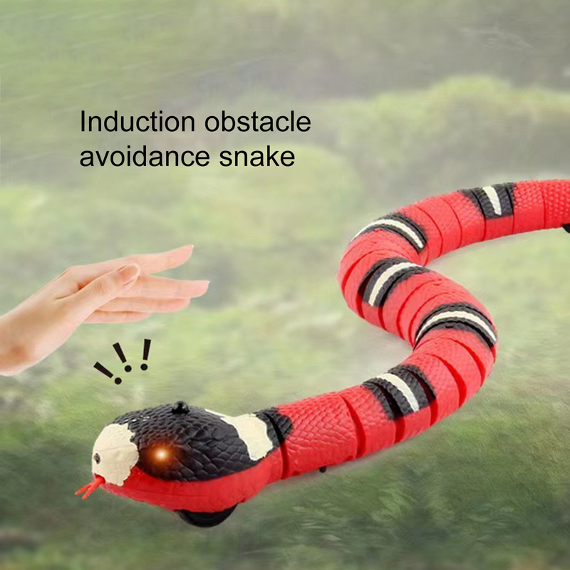 Guangying Snake Cat Toy Snake Shape S-Shaped Moving Flick Tongue Swing Tail Snake Obstacles Escape Interactive Smart Sensing Snake Tease Toy_voghion.com