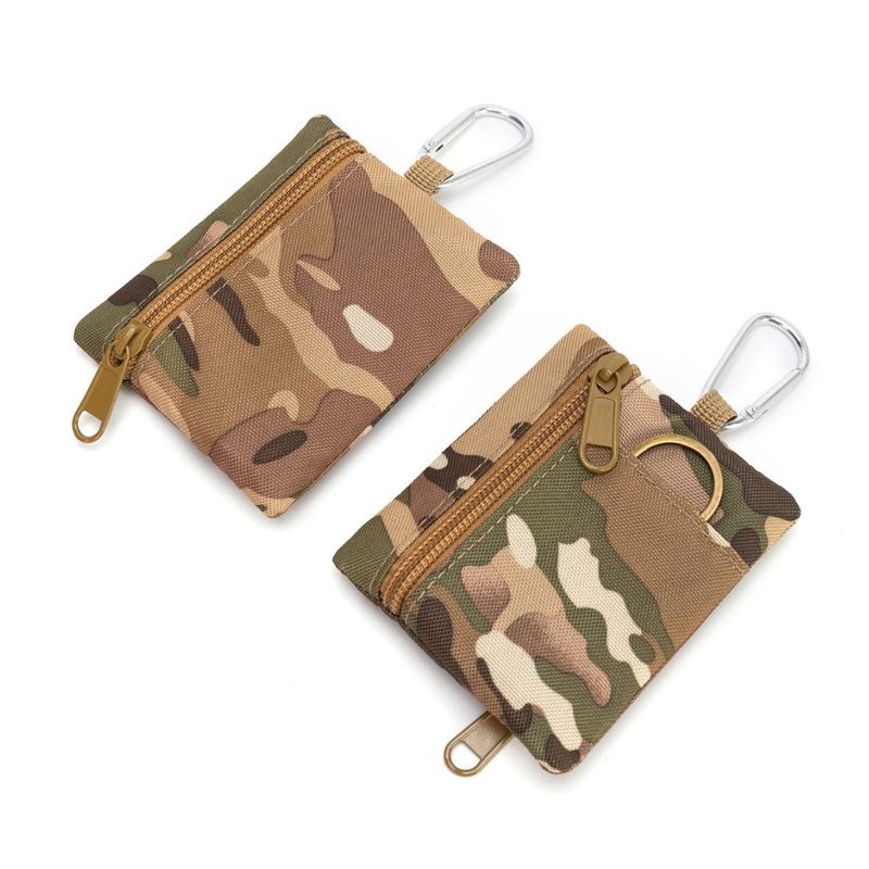 Portafoglio piccolo minimalista da campeggio tattico per esterni, arrampicata, pesca, portamonete con cerniera, porta carte, chiave, auricolari_voghion.com