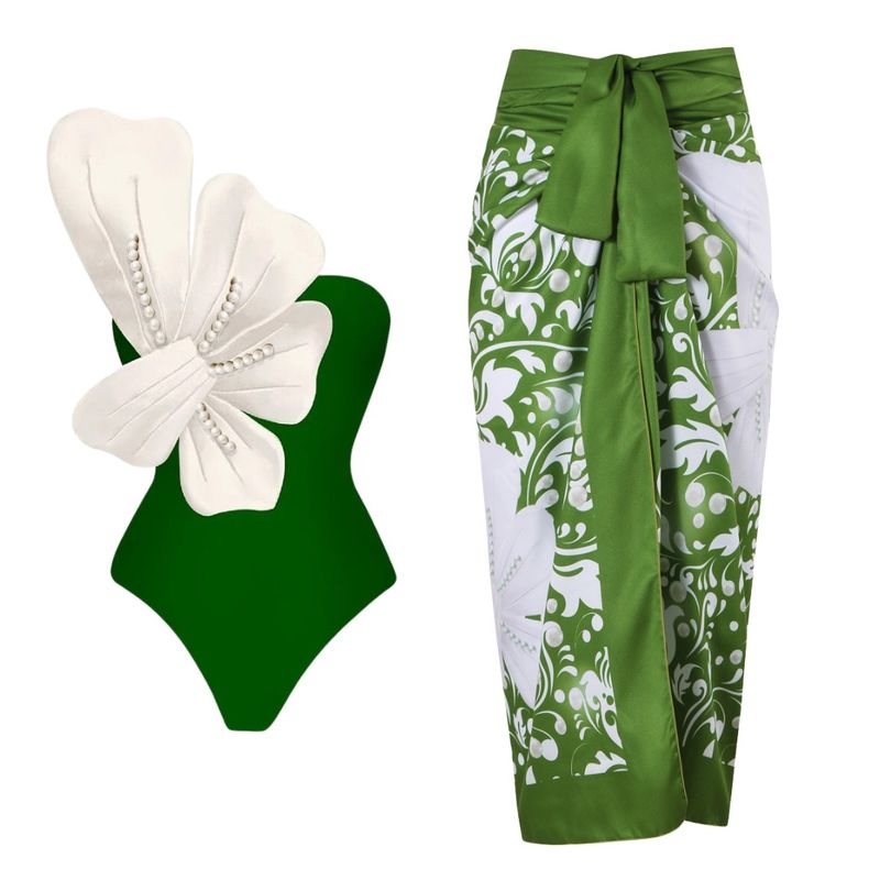 Maillot de bain une pièce à fleurs nacrées pour femme - Élégant maillot de bain de style européen et américain_voghion.com