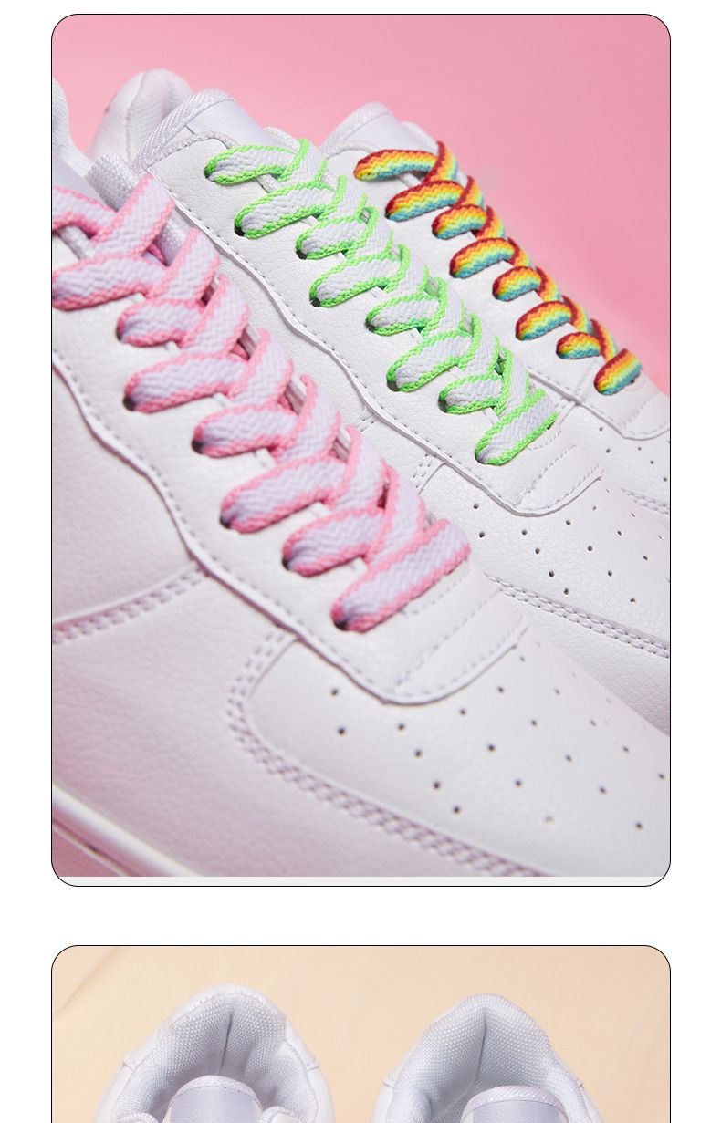 Accessori per scarpe 8mm coppia lacci per scarpe piatti colorati a strato singolo adatti per scarpe da tavola scarpe di tela scarpe bianche lacci per scarpe sportive casual_voghion.com