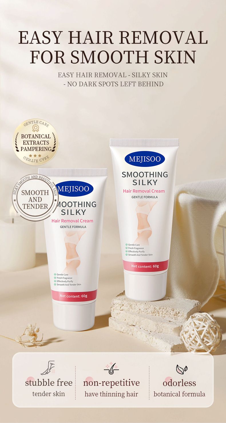 MEJISOO Depilatory Cream For Legs, Underarms & Arms – Gentle Hair Removal Cream With Moisturizing Formula, Fast & Painless, 60g_voghion.com