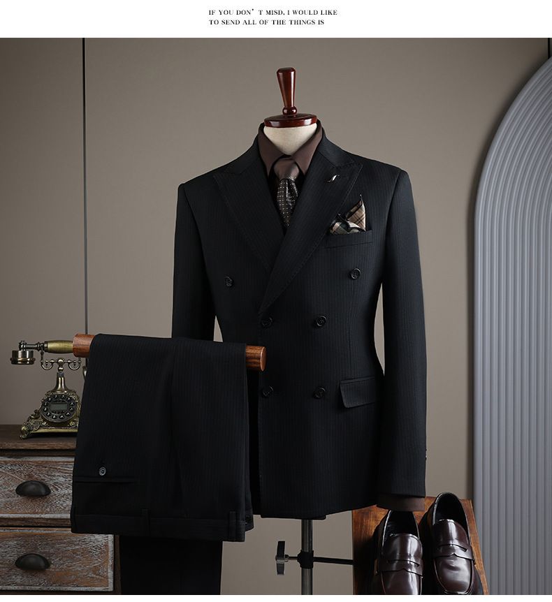 Men's Clothing Striped Suit Business Suit Striped Suit Set Business Formal Wear Groom Wedding Suit Blazer Slim Fit Tuxedo With Vest Options_voghion.com