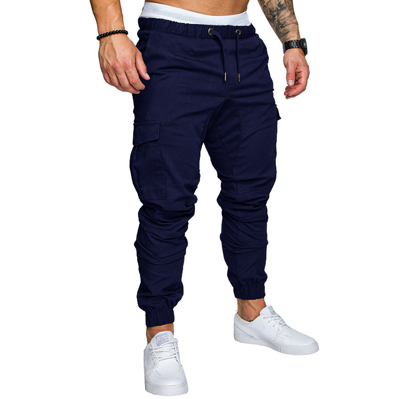 Men's Workwear Cargo Pants - Multi-Pocket Utility Trousers With Durable Woven Fabric, Year-Round Casual Pants_voghion.com