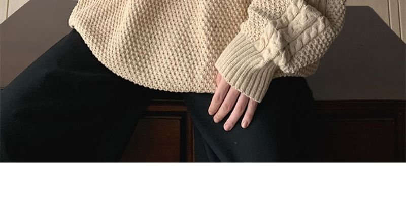 Herbst und gut aussehend Herren Lazy Style Retro Loose Trendy Marke Strick Sweer Grobnadel Winter verdickt High End_voghion.com