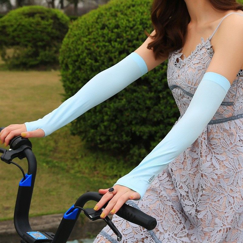 Manchons rafraîchissants avec protège-doigts – Protection solaire respirante pour la conduite et le cyclisme – Gants unisexes anti-UV (manchons de sport amples)_voghion.com