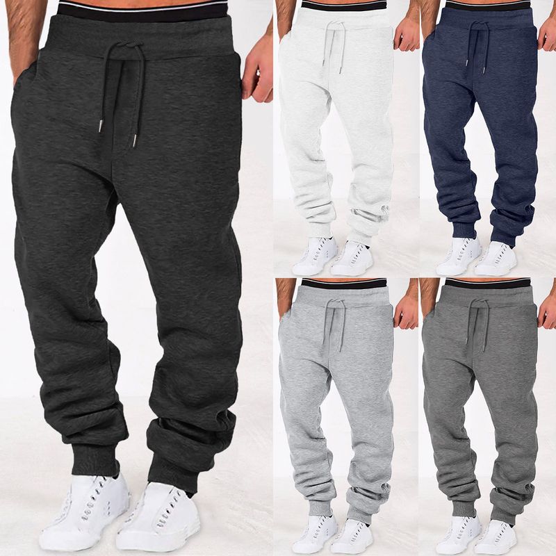 Fleecegevoerde joggingbroek voor heren – Winterthermische hardloopbroek, slim fit en rekbaar (zwart/grijs/wit, S-4XL, hoge elasticiteit voor de sportschool en buiten)_voghion.com