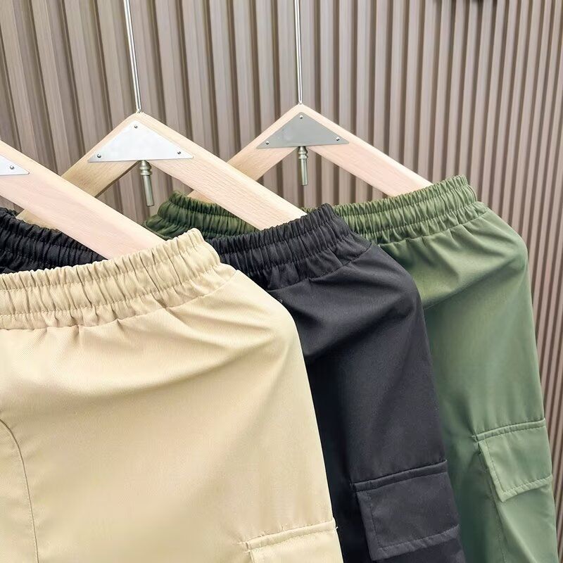 Herren-Arbeitsshorts, Sommer, leichte, lässige Cargo-Shorts mit mehreren Taschen, lockere Passform, gerades Bein, atmungsaktive 5-Zoll-Shorts_voghion.com
