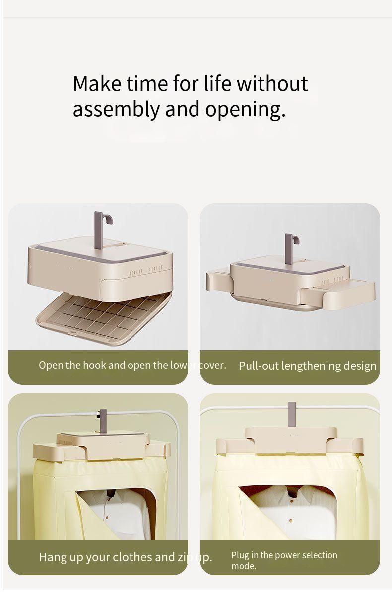 Pull-out Portable Smart Remote Control Household Small Foldable Dormitory Clothes Dryer_voghion.com