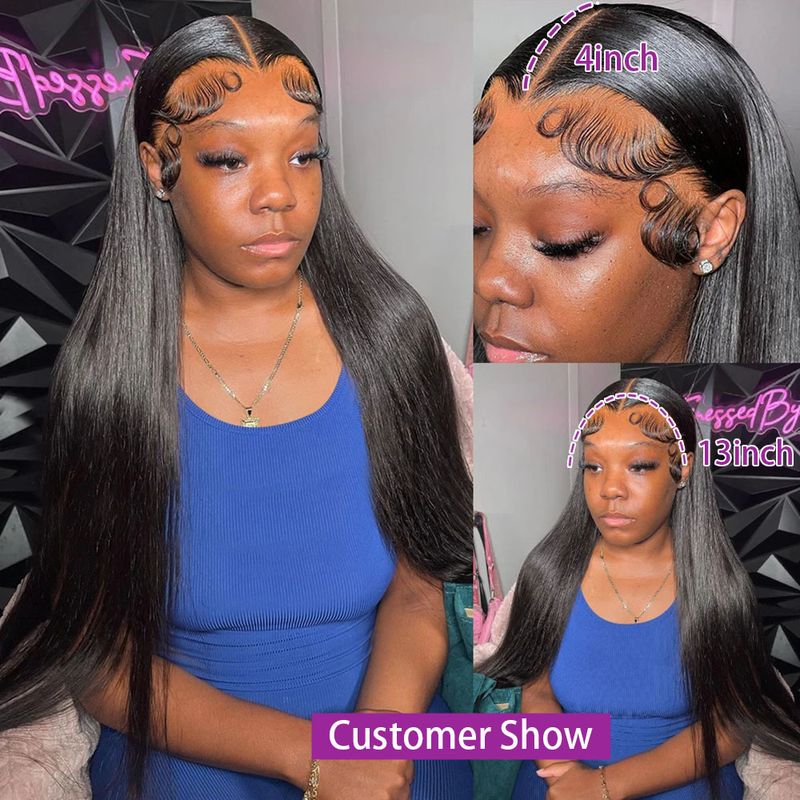 vendita calda dritto anteriore a buon mercato Glueless capelli umani 13X6 HD parrucca frontale in pizzo 4X4 6X6 parrucche di chiusura per le donne in vendita liquidazione_voghion.com