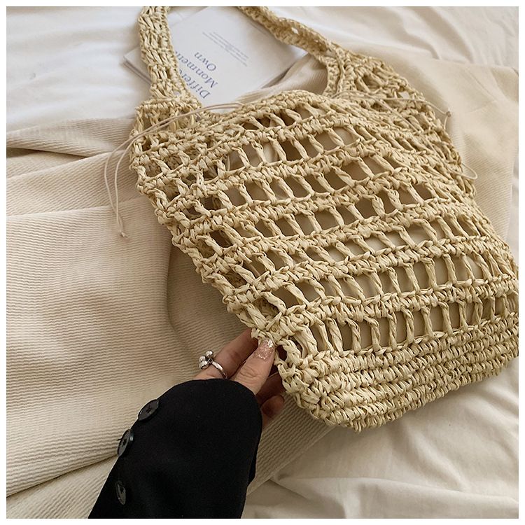Damentaschen Direkt ab Werk liefern neue, modische, gewebte Tasche mit großer Kapazität für Damen, einfache Umhängetasche aus Stroh_voghion.com