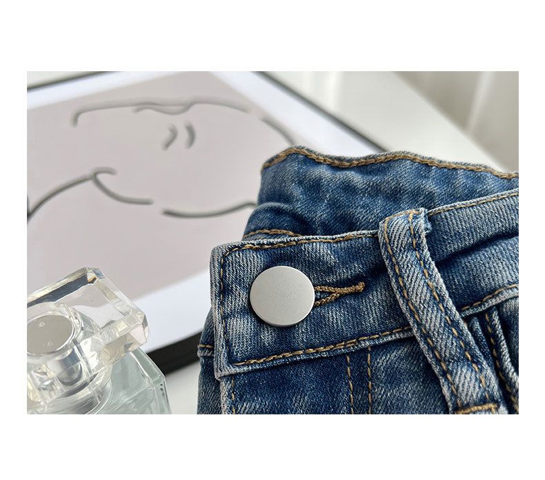 Vintage High Waist Flared Jeans voor dames - Stretchy Bootcut Denim Broek met Rauwe Zoom en Versleten Details_voghion.com