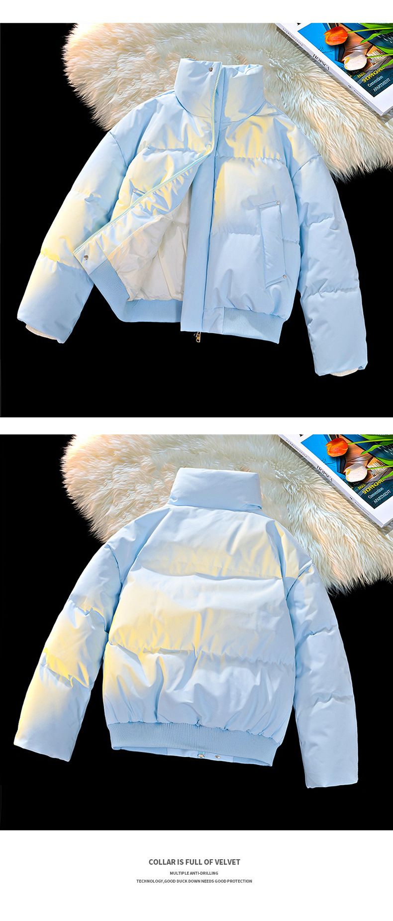 Men's Vintage Short Puffer Jacket - Winter Stand Collar Coat, Cleanfit Style, Thickened Quilted Outerwear_voghion.com