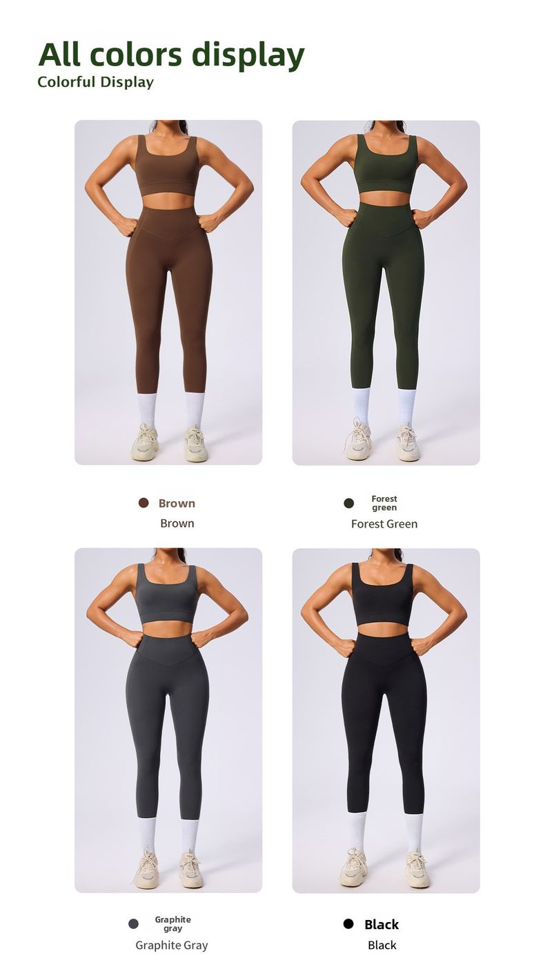 European American New Style Running Sports For Women, Body Shaping And Tummy Control Yoga Outfit, Two-Piece High_voghion.com