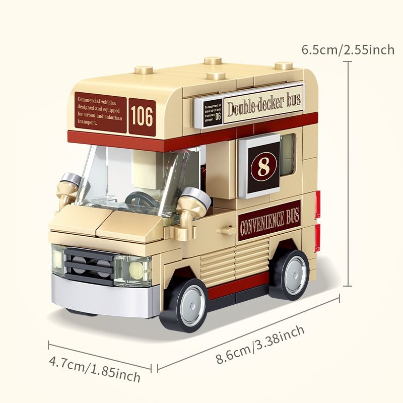 Pull Back Racing Sightseeing Bus Sports Car Kindergarten Gift Assembly Building Block Toy Wholesale_voghion.com
